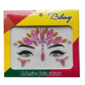 Máscara c/ Strass Brilha no Escuro p/ Carnaval Cartela Bilansy