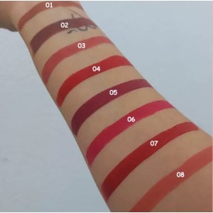 Kit 8 Batom Bala Bastão Velvet Glass Ruby Rose