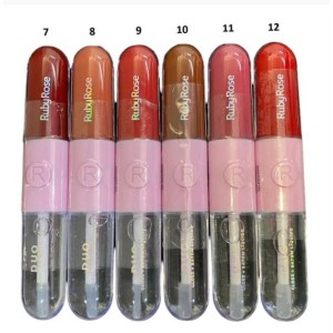 Kit 6 Batom Líquido + Gloss Duo Grupo 2 Ruby Rose