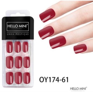 Kit Unhas Postiças Autocolantes c/ 24 Hello Mini OY174-61