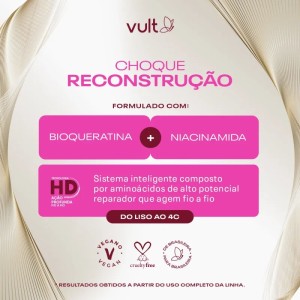 Kit Choque de Reconstrução Shampoo e Condicionador Vult Cabelos