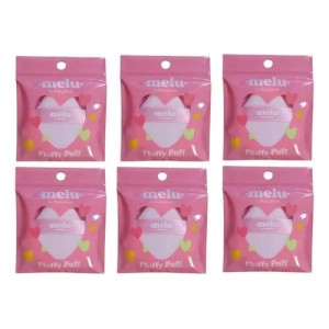 Kit 6 Esponja para Pó Fluffy Puff Melu Ruby Rose