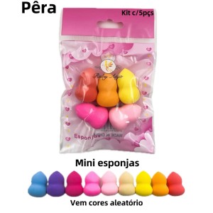 Kit 5 Mini Esponja para Maquiagem