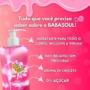 Gel Beijável Hidratante Babasoul Sexy Frutas Vermelhas Soul Cosméticos 280 ml
