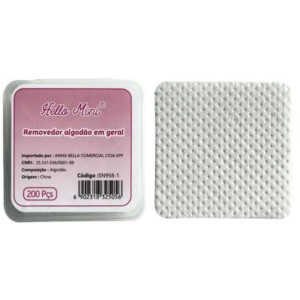 Algodão Prensado Quadrado Branco Hello Mini c/ 200 unidades