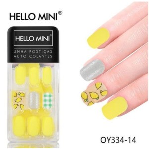 Kit Unhas Postiças Autocolantes c/ 30 Hello Mini OY334-14