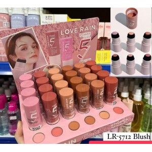 Kit 6 Blush Líquido c/ Aplicador em Esponja Power Full 5 Lové Rain