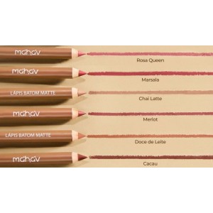 Kit 6 Lápis Batom Matte Lip Fusion Dia a Dia Mahav