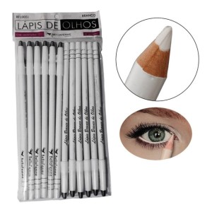 Kit 12 Lápis de Olhos Branco com Apontador Bella Femme BF10051