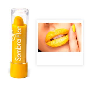 Batom Bala Bastão Matte Amarelo Sombra Flor