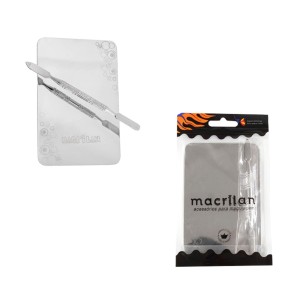 Placa e Espátula em Aço Inox p/  Maquiagem Macrilan AC-04