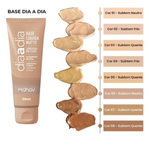 Base Líquida Matte Dia a Dia Cor 01 Mahav
