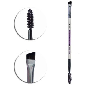 Pincel Macrilan Duplo Escova e Chanfrado p/ Sobrancelha W136