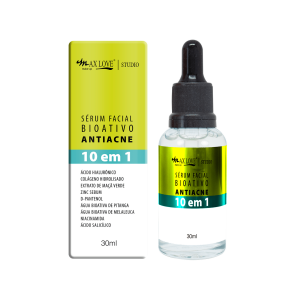 Sérum Facial Bioativo Antiacne 10 em 1 Max Love 30 ml