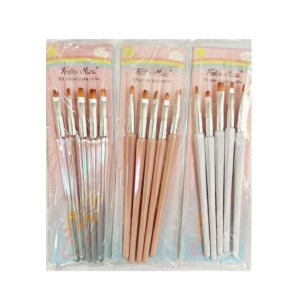 Kit 5 Pincel Reto Hello Mini para Unhas Artísticas KIT1162-1