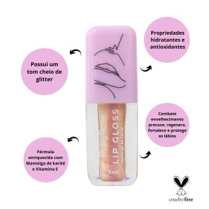 Kit 6 Lip Gloss Manteiga de Karité Ruby Rose