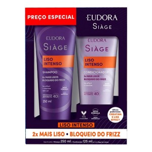 Combo Liso Intenso Siàge Shampoo e Condicionador Eudora